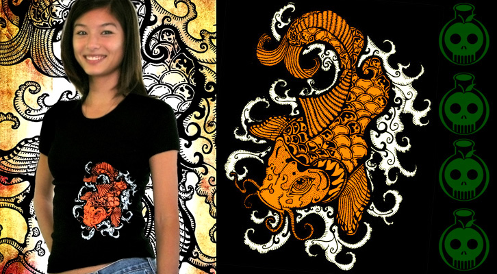 Koi Wave Shirt from Poison Apple Shirts